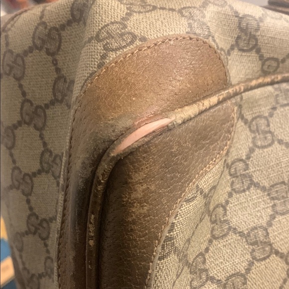 Vintage Gucci Brown and Green Women's Canvas Bag - Picture 14 of 16